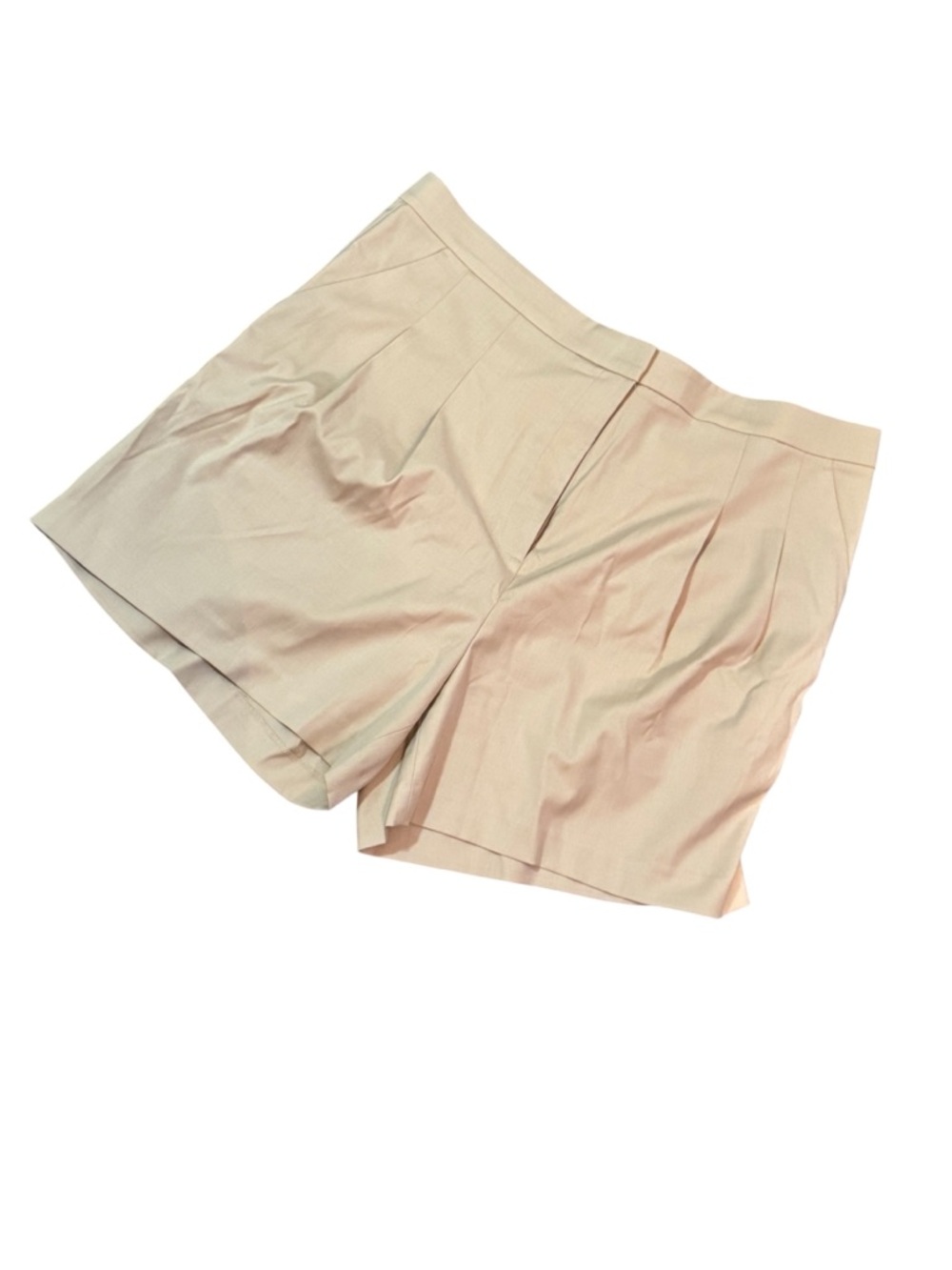 H&M High-Waist Pleated Shorts in Light Beige